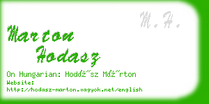 marton hodasz business card